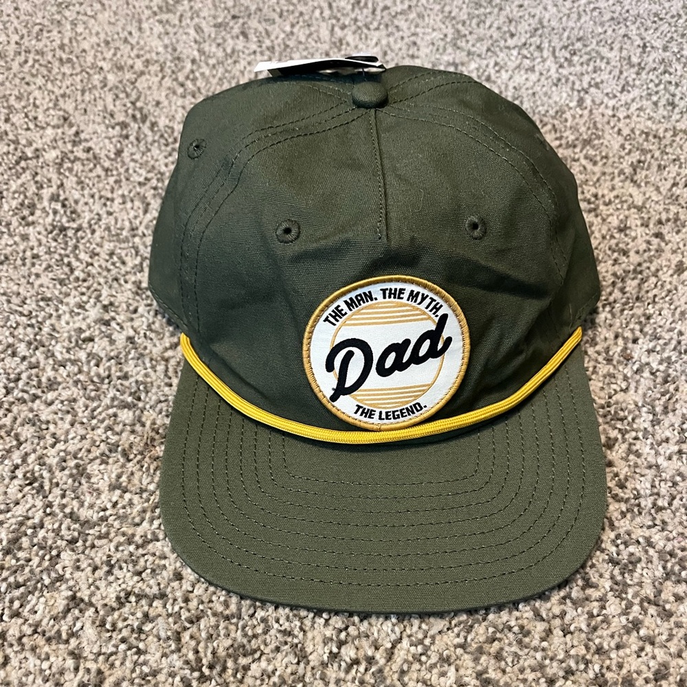 DAD Hat - Olive Green Baseball Cap with Yellow Accent